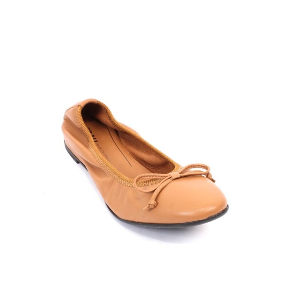 Frau 2480 Brown Leather / Bow Comfort Ballet Flats